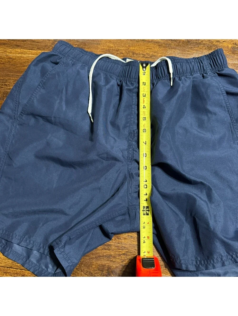 Y2K Nike Mens Swim Shorts Navy Board Shorts Mesh Lined Trunk Sz L Logo Pockets